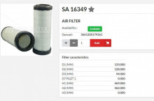 HIFI FILTER Въздушен филтър фин SA16349 = P533781 = RS3717