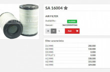 HIFI FILTER Въздушен филтър груб SA16004 = 1282686 = RS3504