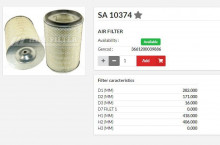 HIFI FILTER Въздушен филтър груб SA10374 = 1930747 = P181046