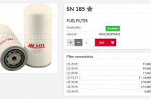 HIFI FILTER Горивен филтър SN185 = P557440 = WP962/3