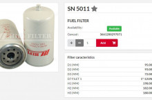 HIFI FILTER Горивен филтър SN5011 = 3I1249 = P551915