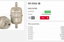 HIFI FILTER Горивен филтър SN5066 = P550012 = WK31/2