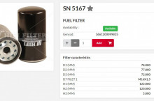 HIFI FILTER Горивен филтър SN5167 = P550491 = BF988