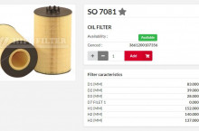 HIFI FILTER Маслен елемент SO7081 = 6065187= P7199