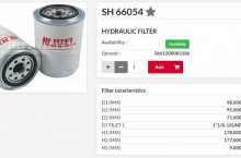 HIFI FILTER Хидравличен филтър  SH66054 = C45702411 = BT305