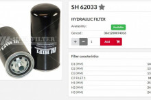 HIFI FILTER Хидравличен филтър SH62033 = SPH9247 = W1387