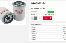 HIFI FILTER Хидравличен филтър SH62035 = 4300400M1 = W1428/1