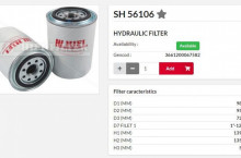 HIFI FILTER Хидравличен филтър SH56106 = WD940/2	= BT839-10