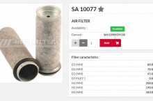 HIFI FILTER Въздушен филтър фин SA10077 = 2243521 = AF25490
