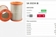 HIFI FILTER Въздушен филтър SA10234 = 668788 = C1134