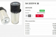 HIFI FILTER Въздушен филтър груб SA10359К = 16192716 = P181054