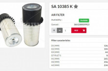 HIFI FILTER Въздушен филтър груб SA10385K = 1510411080 = P181050 = G052510