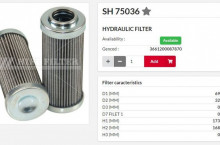 HIFI FILTER Хидравличен елемент SH75036 = 0240D010BN/HC = P170608