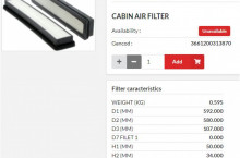 HIFI FILTER Кабинен филтър панел SC80028