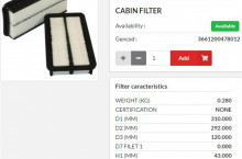 HIFI FILTER Кабинен филтър панел SC80067 = 1A703087990 = AF55758