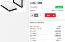 HIFI FILTER Кабинен филтър панел SC90103 = 82018373 = PA5403