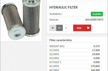 HIFI FILTER Хидравличен елемент SH62013 = 0075D020BNHC