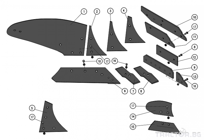 Плугове Обръщателен плуг Rabe Albatros с 6 тела (5+1) 12 - Трактор БГ