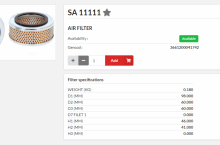 HIFI FILTER Въздушен филтър - SA11111 = MD5238 = C11111/1