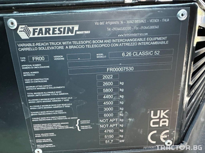 Телескопични товарачи Телескопичен товарач марка FARESIN модел 06.26   ❗❗❗НАЛИЧЕН 2023❗ 7 - Трактор БГ