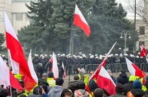 Безредици на фермерския протест във Варшава